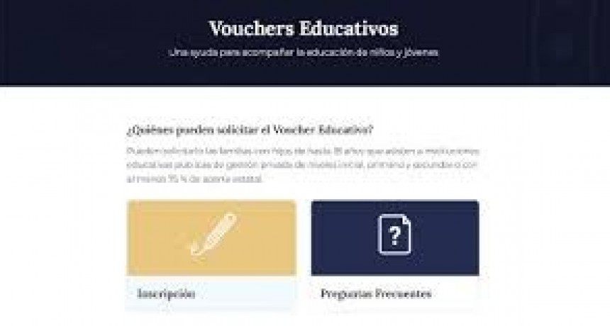 Hoy sábado 6 de abril volverá a activarse la web para la incripción de los Vouchers para escuelas privadas