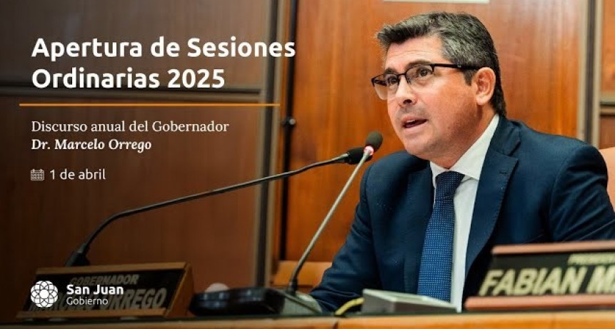 Vivo: mensaje anual del gobernador Marcelo Orrego en la apertura de sesiones del Periodo Ordinario 2025