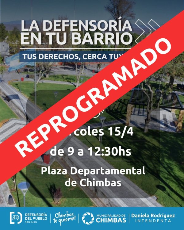 Suspenden por mal tiempo el operativo &ldquo;La Defensor&iacute;a en Tu Barrio&rdquo; en Chimbas