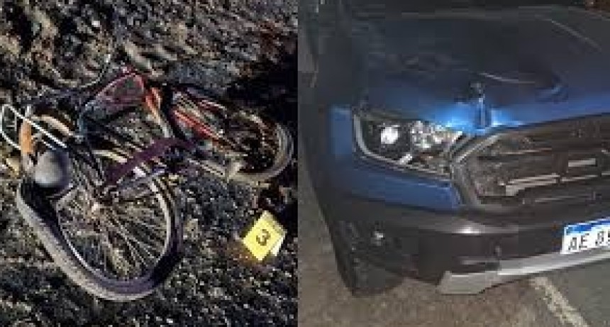 TRAGEDIA EN ANGACO:  Murió un ciclista tras ser embestido por una camioneta: el conductor quedó detenido