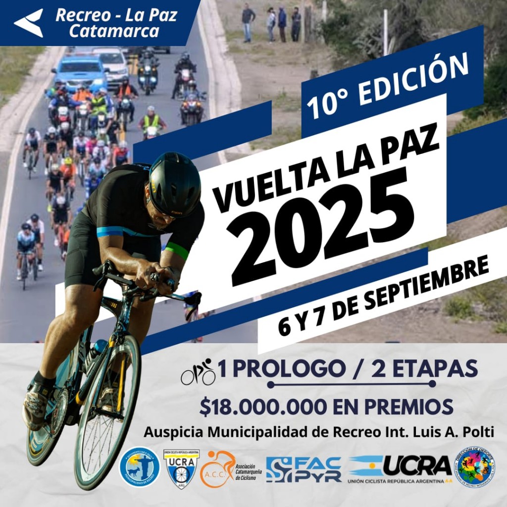 El Equipo Argentino de Ciclismo se presenta en la Vuelta La Paz en Catamarca