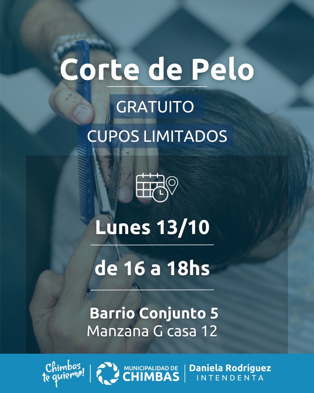Corte de Pelo Gratis en Chimbas: Jornada Social en Barrio Conjunto 5 este Lunes 13/10