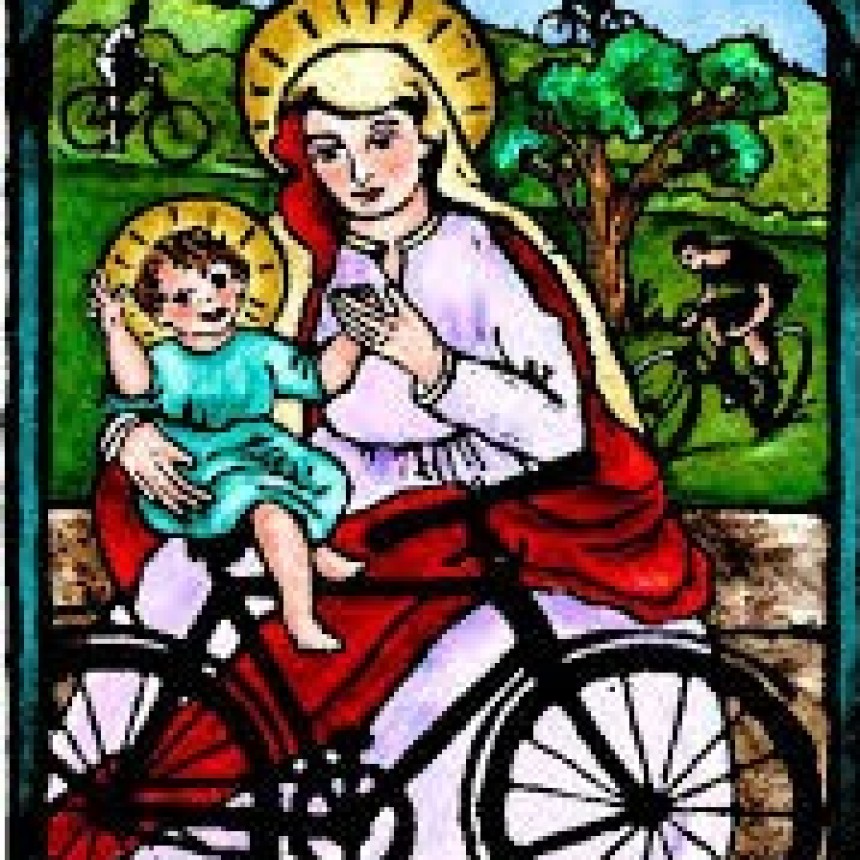 La santa patrona de los ciclistas